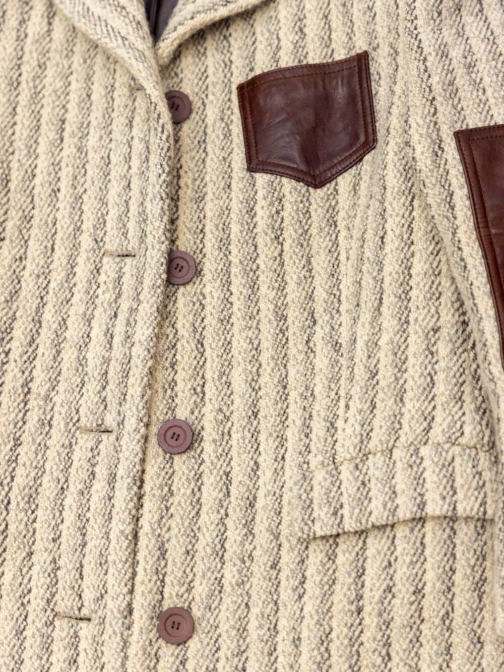 Acne Studio  Leather-Trimmed Wool-Blend Tweed - Picture 7 of 10